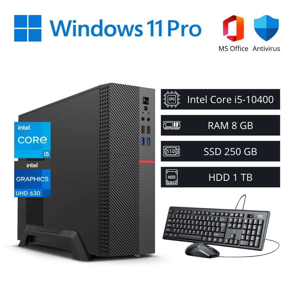 Computadora PC Intel Core i5 10ª Gen 4,30 GHz 8GB RAM 250GB SSD 1TB HDD - 1