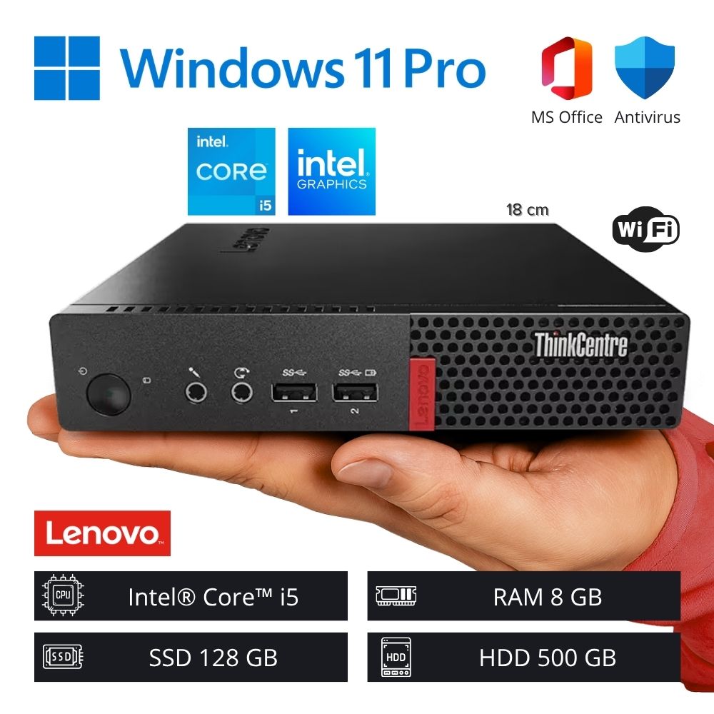 Computadora PC Lenovo Intel Core i5 6ª Gen 8GB RAM 128GB SSD 500GB HDD WiFi - 1