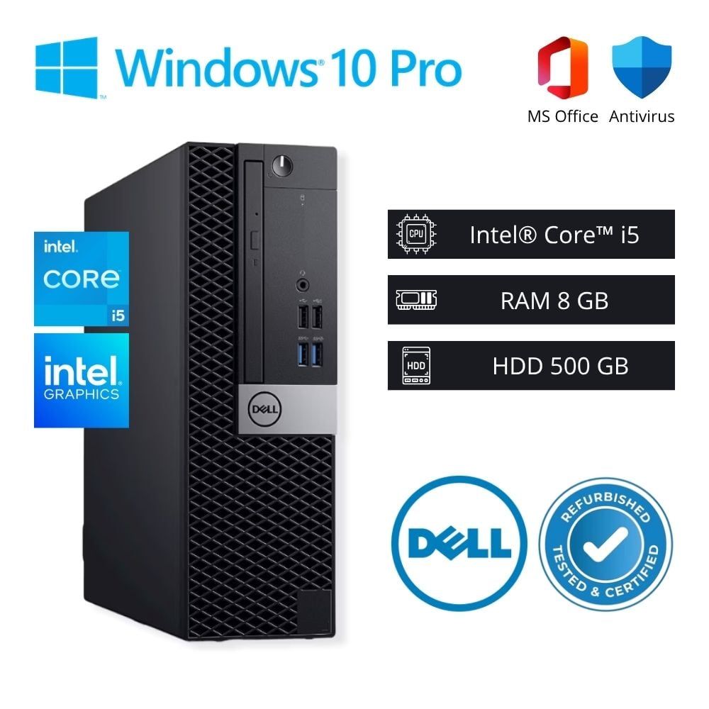 Computadora PC Dell Optiplex Intel Core i5 7ª Gen 3,80 GHz 8GB RAM 500GB HDD - Refurbished - 1