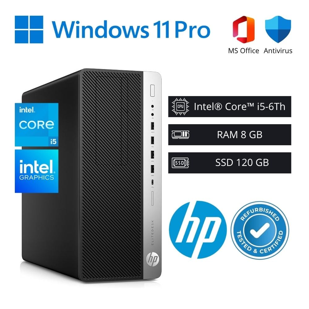 Computadora PC HP EliteDesk Intel Core i5-6500 8GB RAM 120GB SSD Reacondicionada - 1