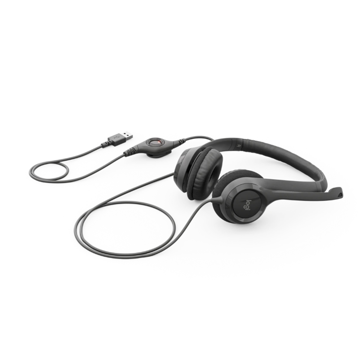 AUDÍFONOS LOGITECH H390 CON MICRÓFONO USB BLACK - 2