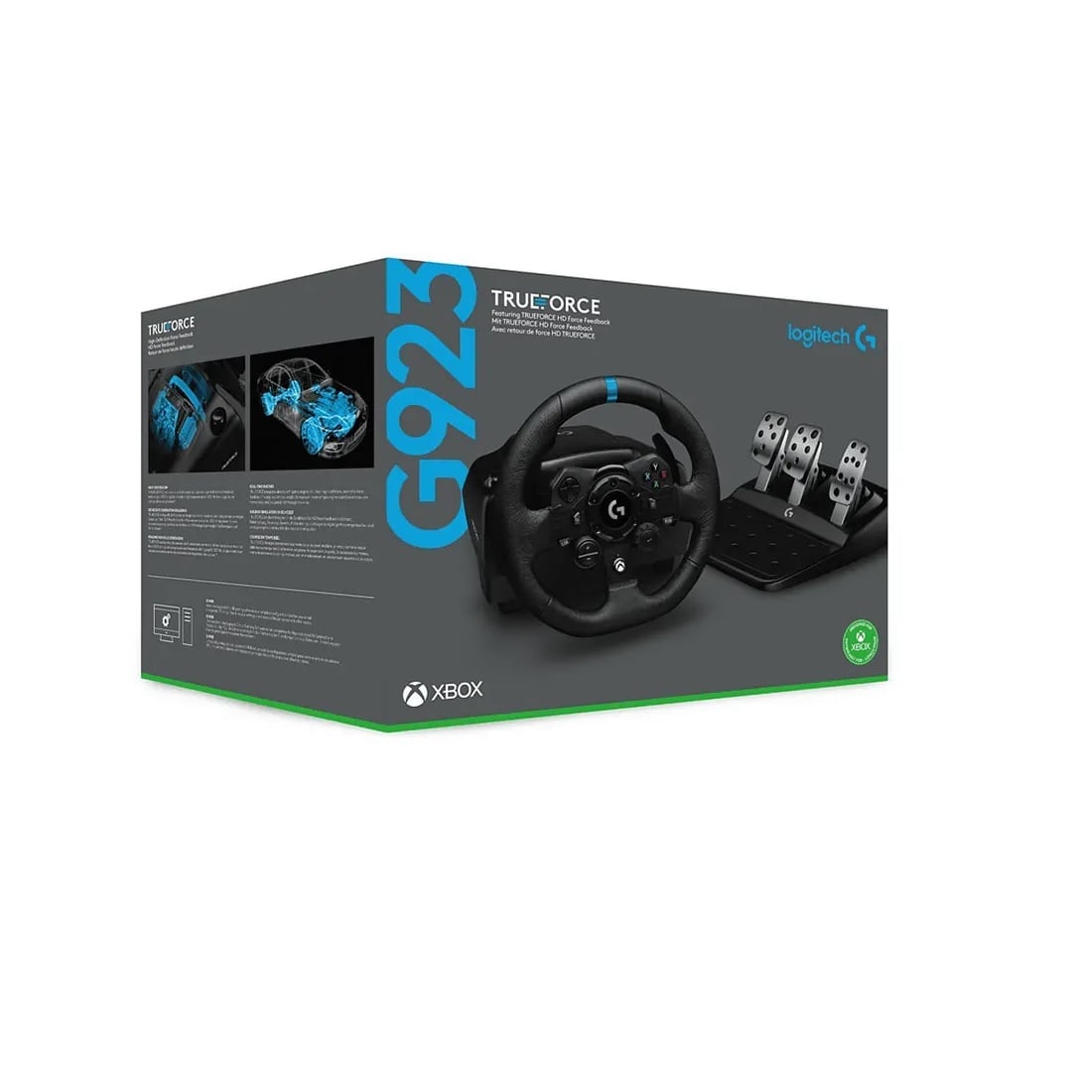 TIMÓN CON PEDAL GAMER LOGITECH G923 RACING WHEEL PC USB BLACK - 2