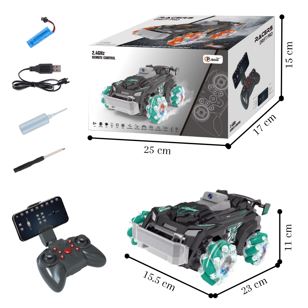 AUTO DRIFT PRO A CONTROL REMOTO TURQUESA - 4