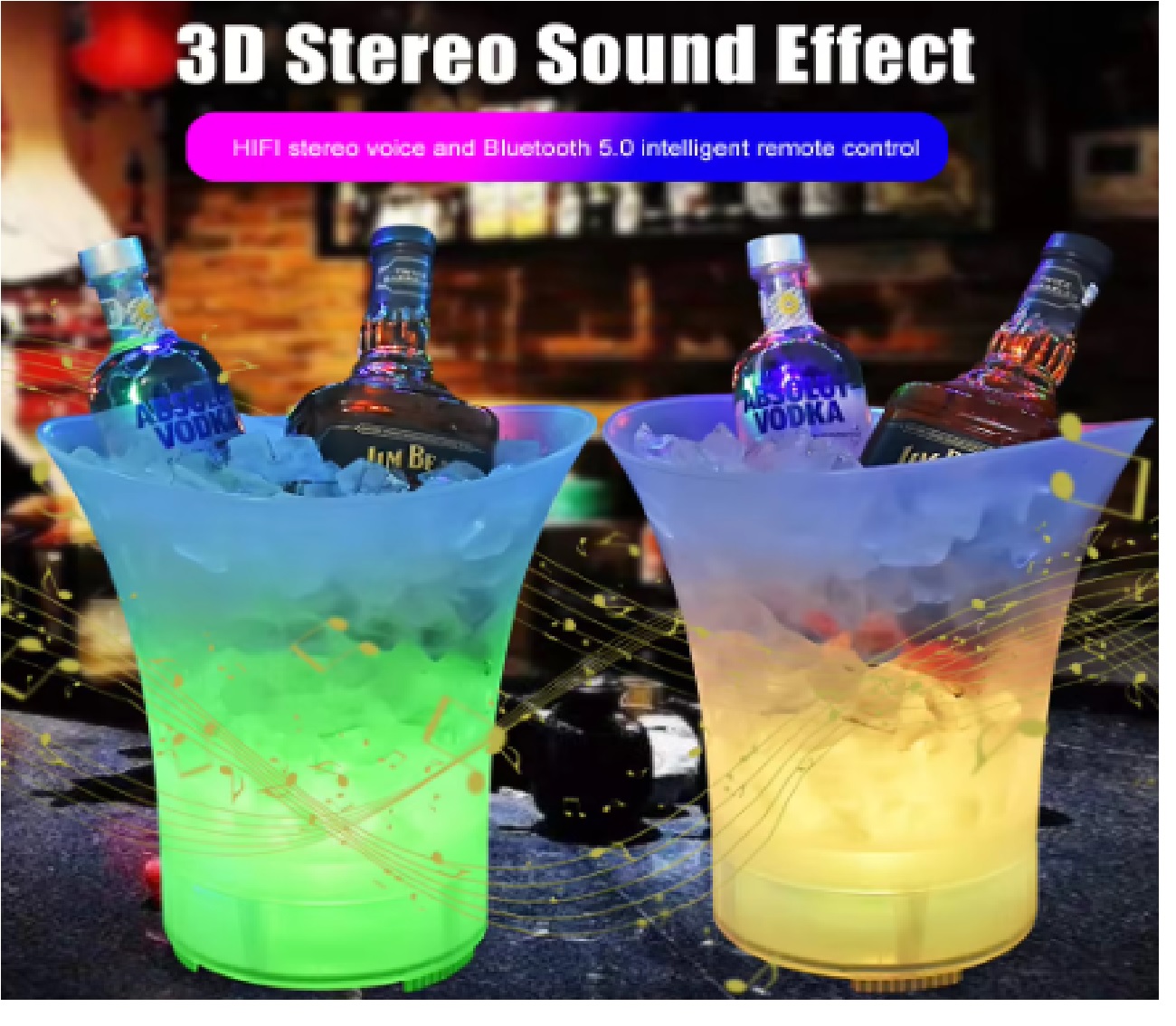 CUBO DE HIELO LED CON ALTAVOZ BLUETOOTH - 1