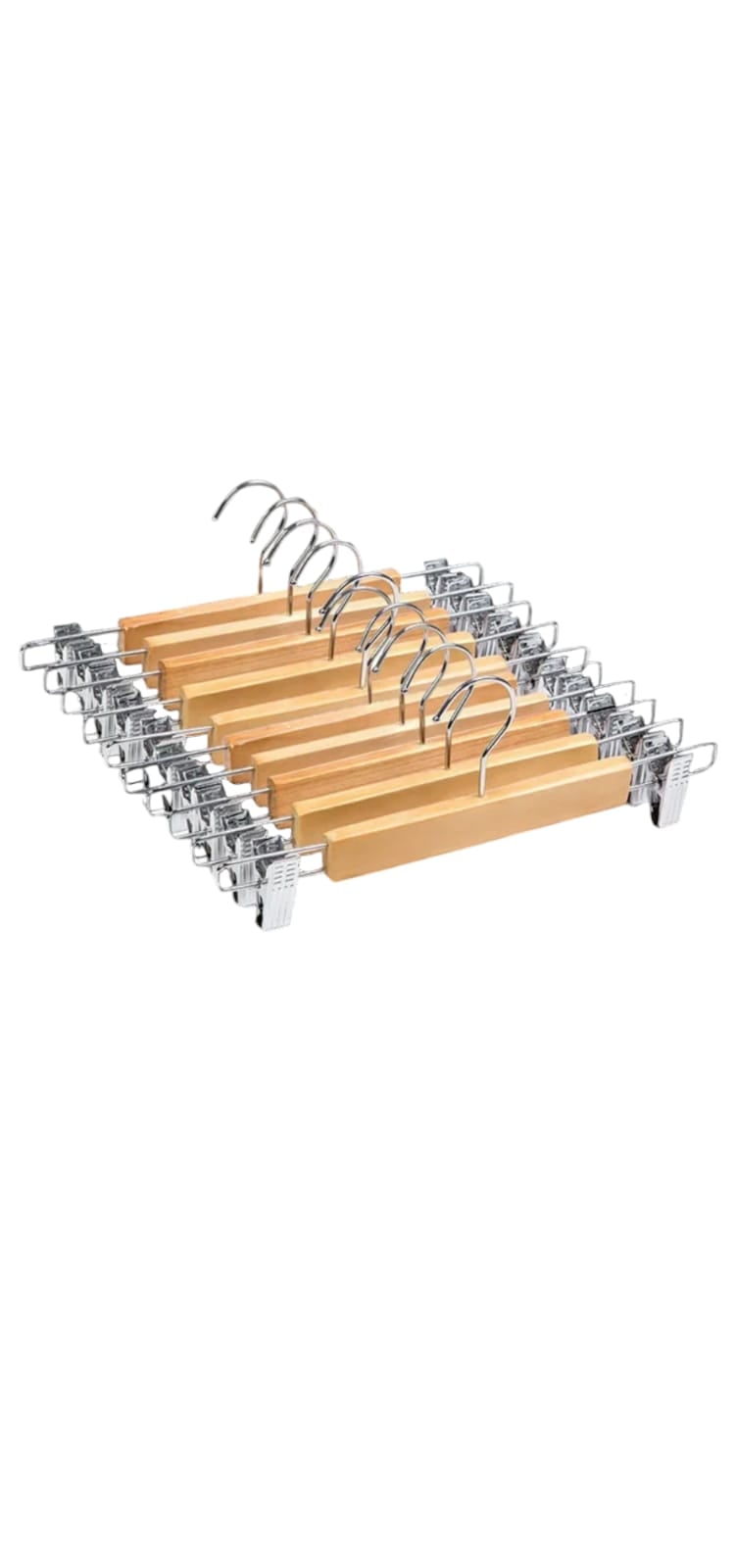 PERCHAS COLGADORES PARA FALDAS DE MADERA PACK DE 24 UNIDADES - 1