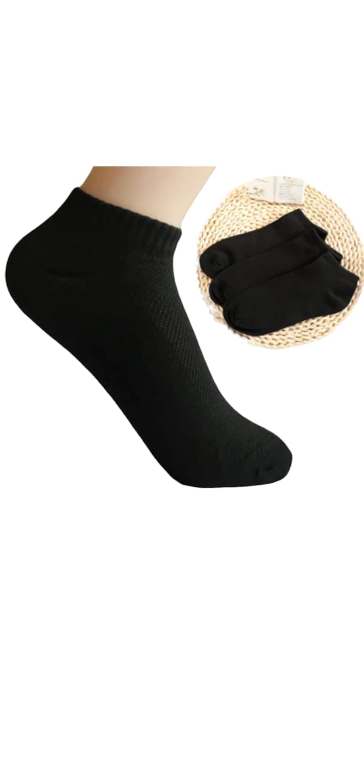 CALCETINES DE ALGODON, MEDIAS UNISEX TRES COLORES. 12 PARES. - 3
