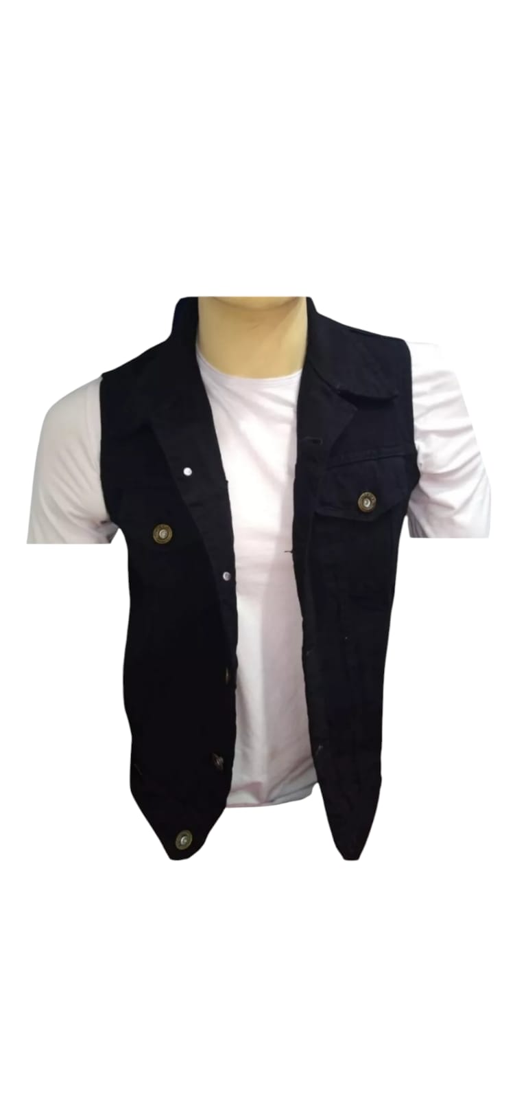 CHALECO JEAN DEMIN RIGIDO PARA HOMBRE - 1