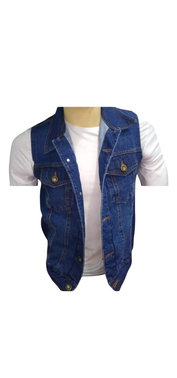 CHALECO JEAN DEMIN RIGIDO PARA HOMBRE - 1