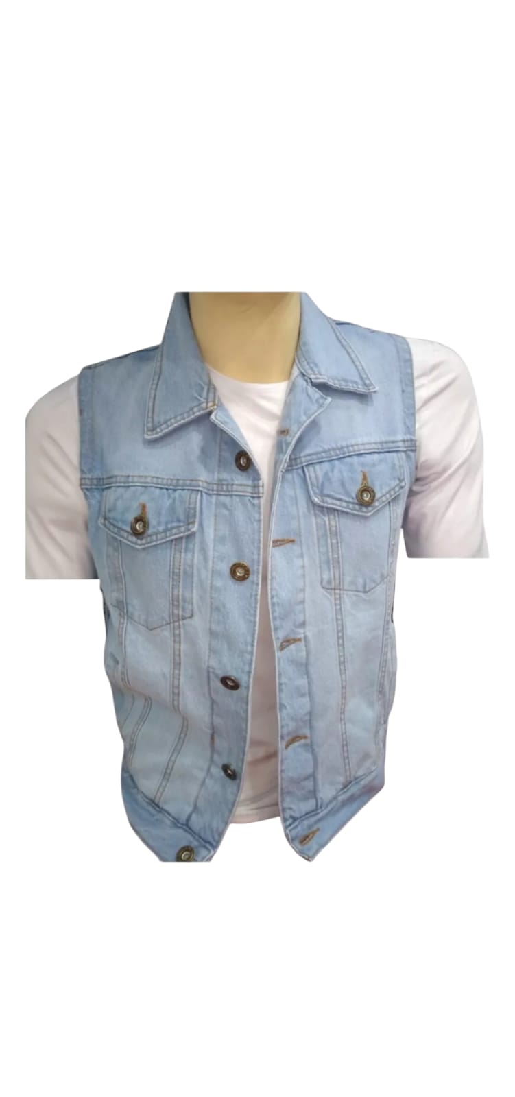 CHALECO JEAN DEMIN RIGIDO PARA HOMBRE - 1