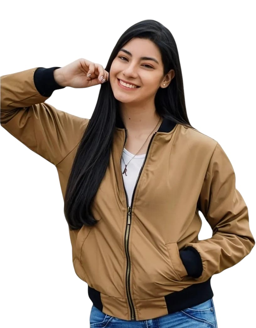 CASACA BOMBER ABRIGADOR SEMI-IMPERMEABLE PARA DAMA - 1