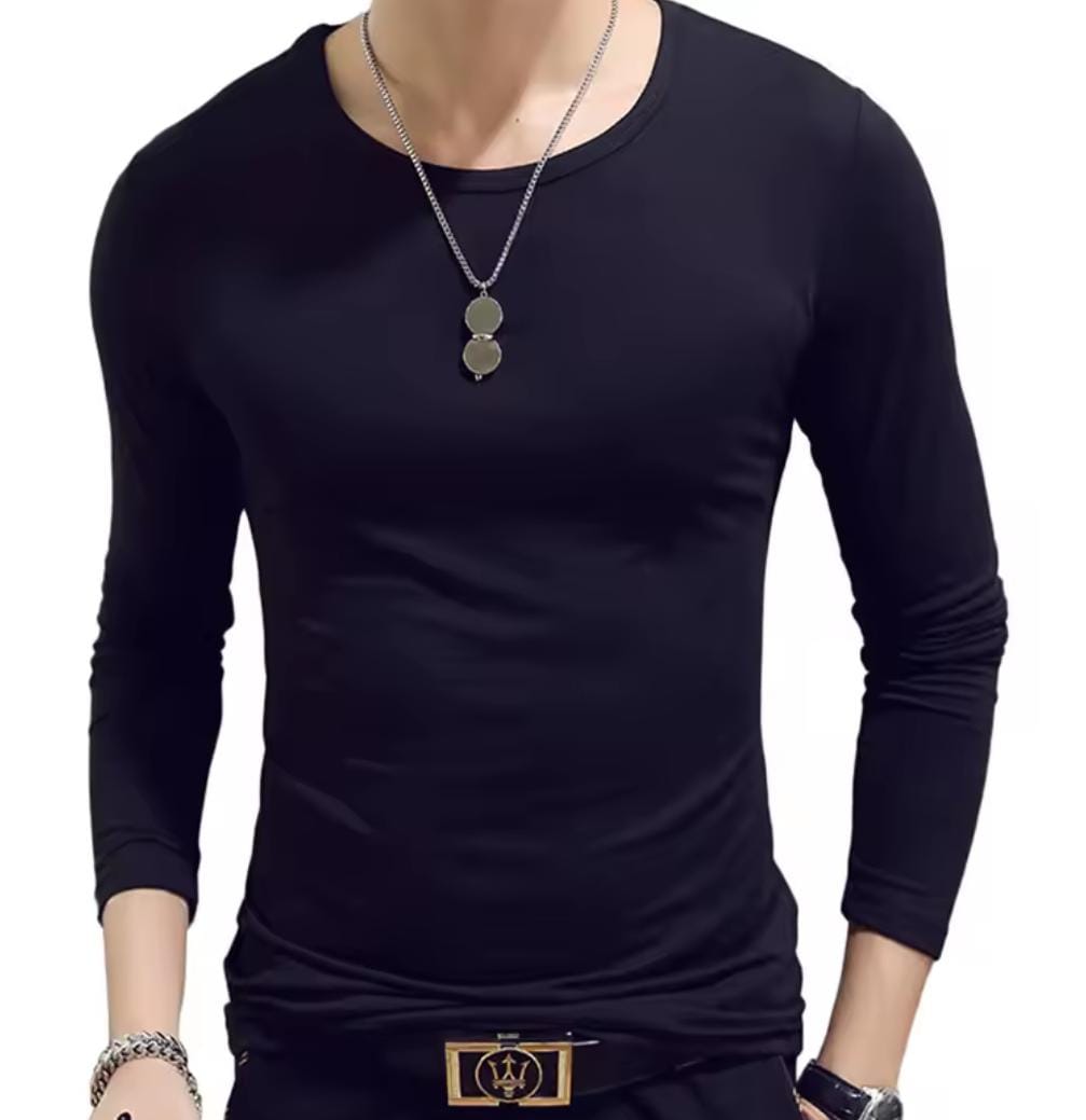 POLOS MANGA LARGA CUELLO REDONDO DE ALGODON PARA HOMBRE - 1