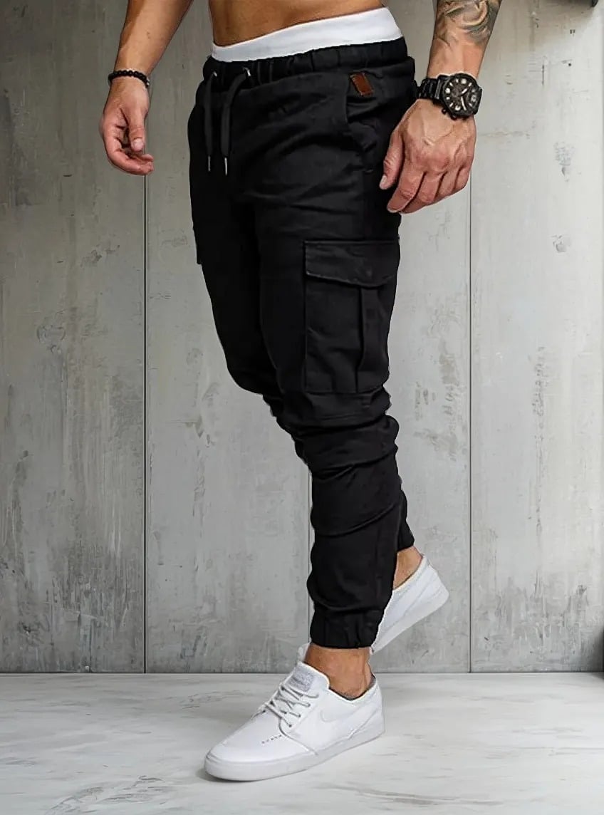 PANTALONES JOGGER CARGO DE DRILL PARA HOMBRE. - 1