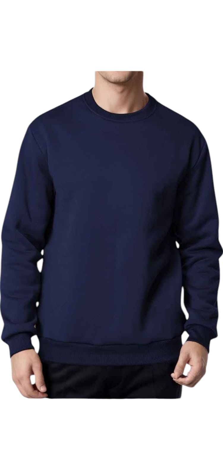 SUDADERA POLERA CUELLO REDONDO DE FRANELA REACTIVA PARA HOMBRES - 1