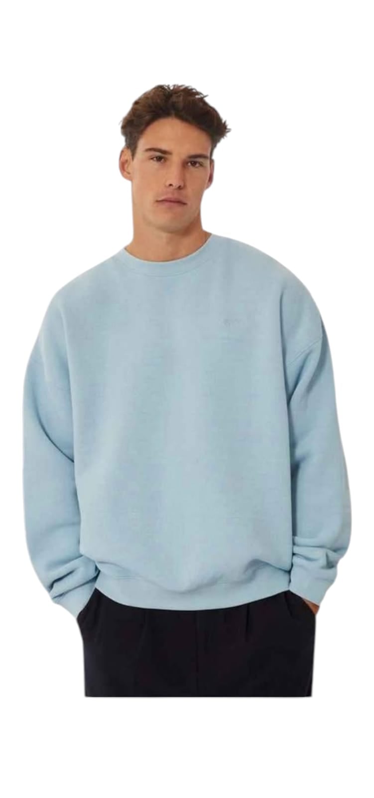 SUDADERA POLERA CUELLO REDONDO DE FRANELA REACTIVA PARA HOMBRES - 1