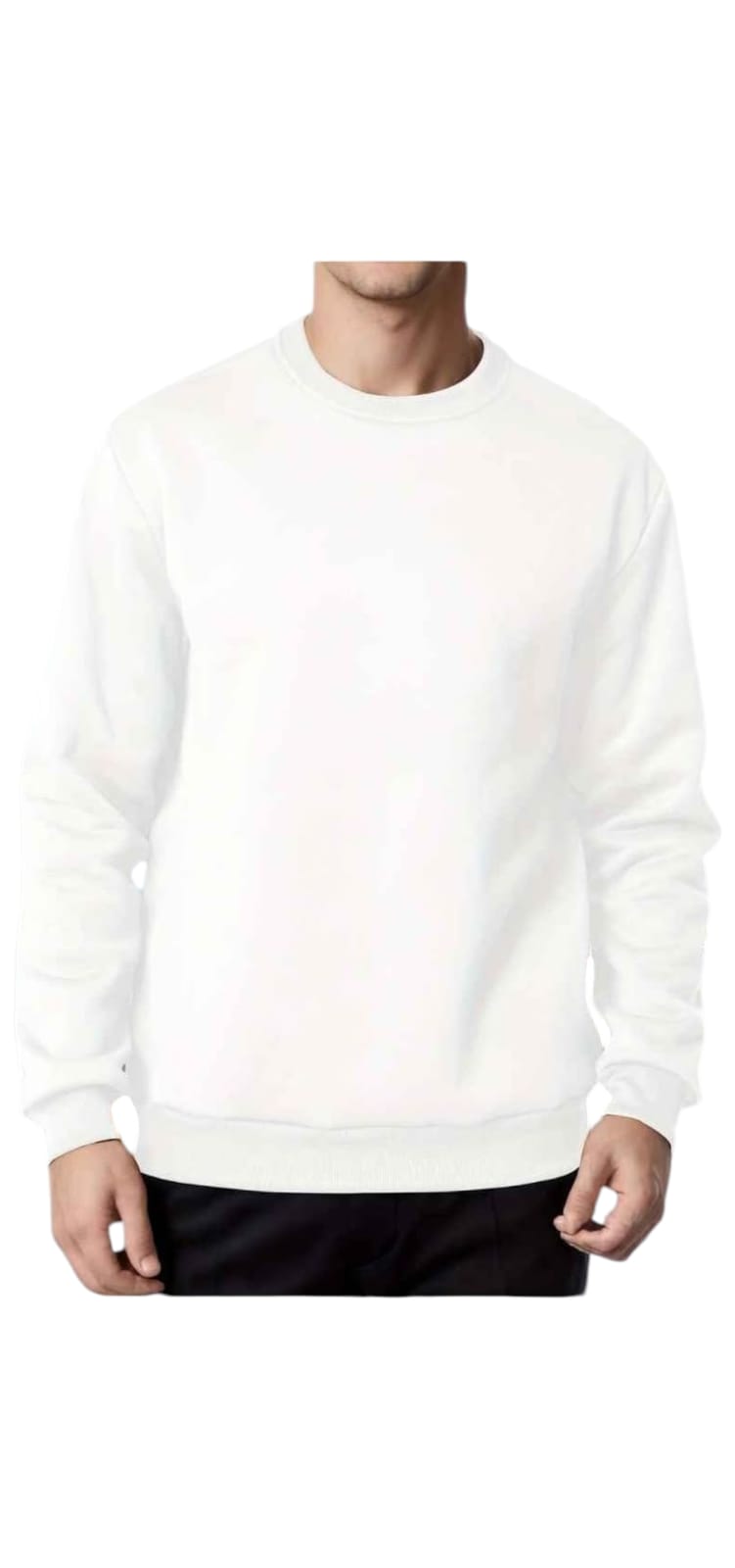 SUDADERA POLERA CUELLO REDONDO DE FRANELA REACTIVA PARA HOMBRES - 1