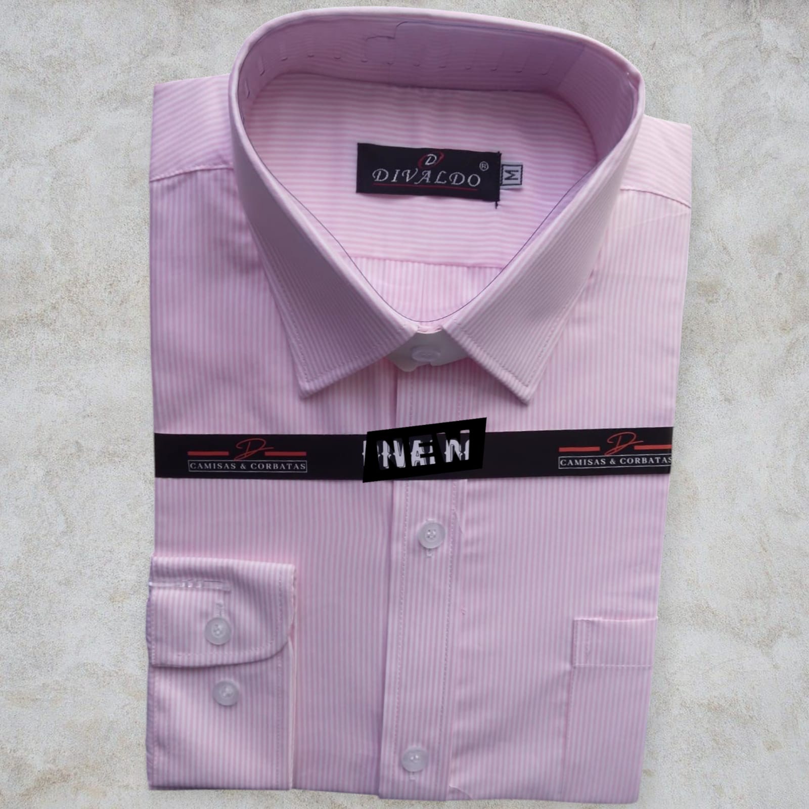 CAMISA A RAYAS DE VESTIR ALGODON ELEGANTE DE CALIDAD PARA HOMBRES. MANGA LARGA - 1