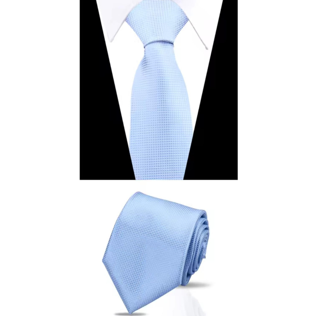 CORBATAS PARA HOMBRES, CORBATAS A CUADROS COLOR SOLIDO, ELEGANTE PARA VESTIR CON TERNO - 1