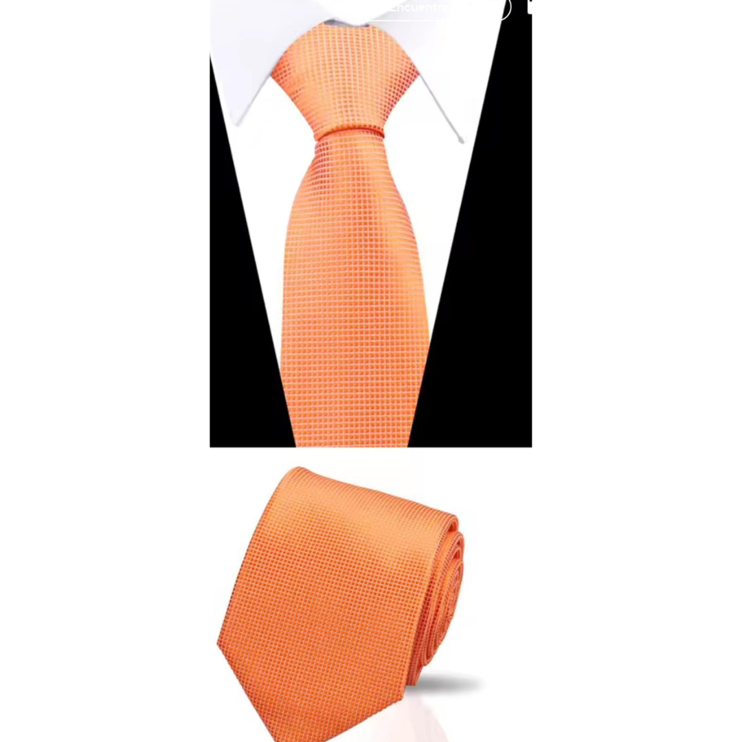 CORBATAS PARA HOMBRES, CORBATAS A CUADROS COLOR SOLIDO, ELEGANTE PARA VESTIR CON TERNO - 1