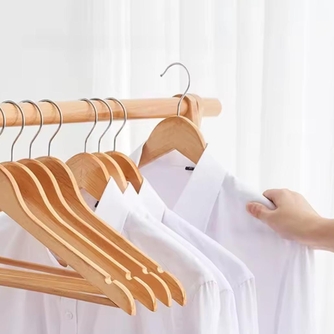 COLGADORES, PERCHAS DE MADERA PARA ROPA PACK. 12 UNID. - 2
