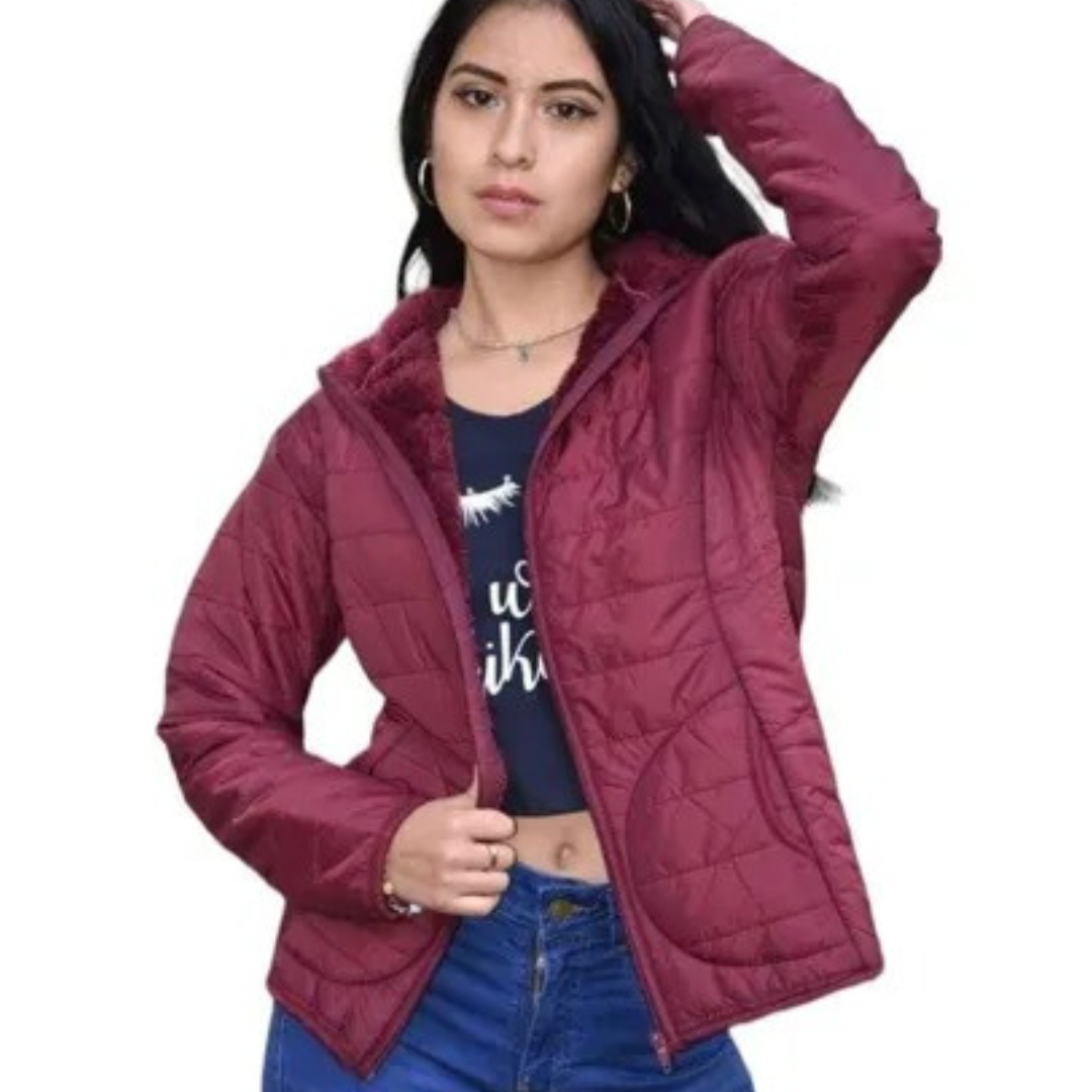 CASACA MUJER PUFFER SEMI-IMPERMEABLE ABRIGADOR PARA DAMA 
IDEAL PARA MOMENTOS DE FRIO. - 1
