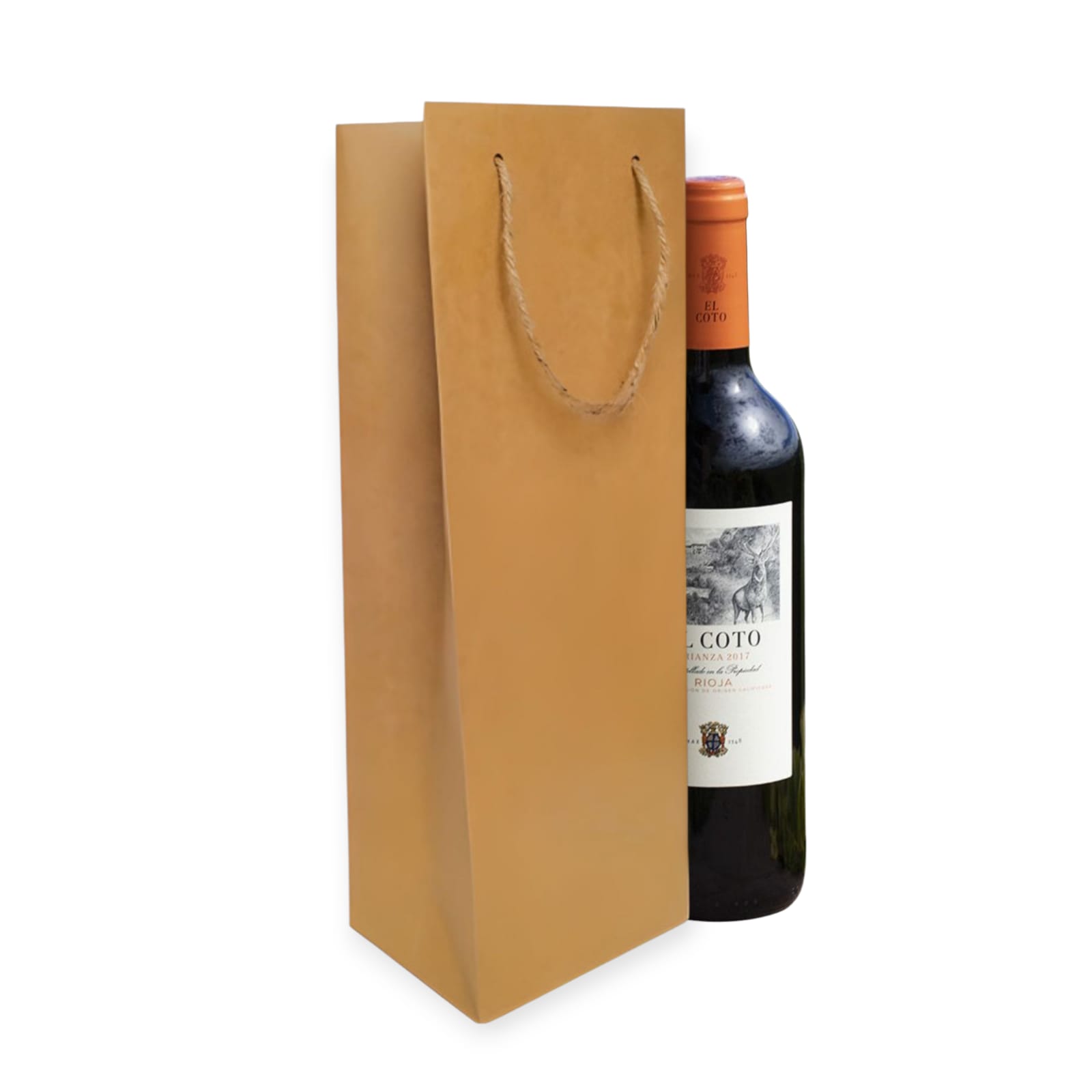 BOLSAS DE PAPEL PARA VINO 11 ANCHO X 38 ALTO X 9.5 FUELLE PACK DE 100 UNIDADES - 1