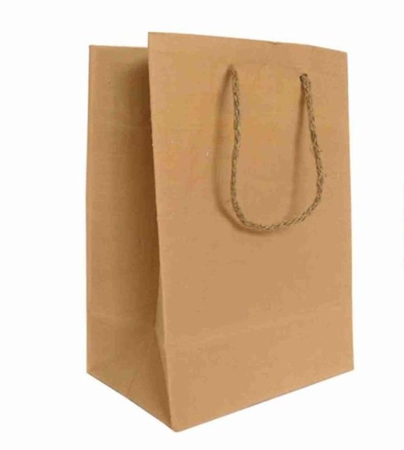 BOLSAS DE PAPEL, BOLSAS ECOLOGICAS.  20 ANCHO X 30 ALTO X 10 FUELLE. EN MATERIAL LINER DE 140 GR. CON ASA DE YUTE. PACK DE 50 UND - 1