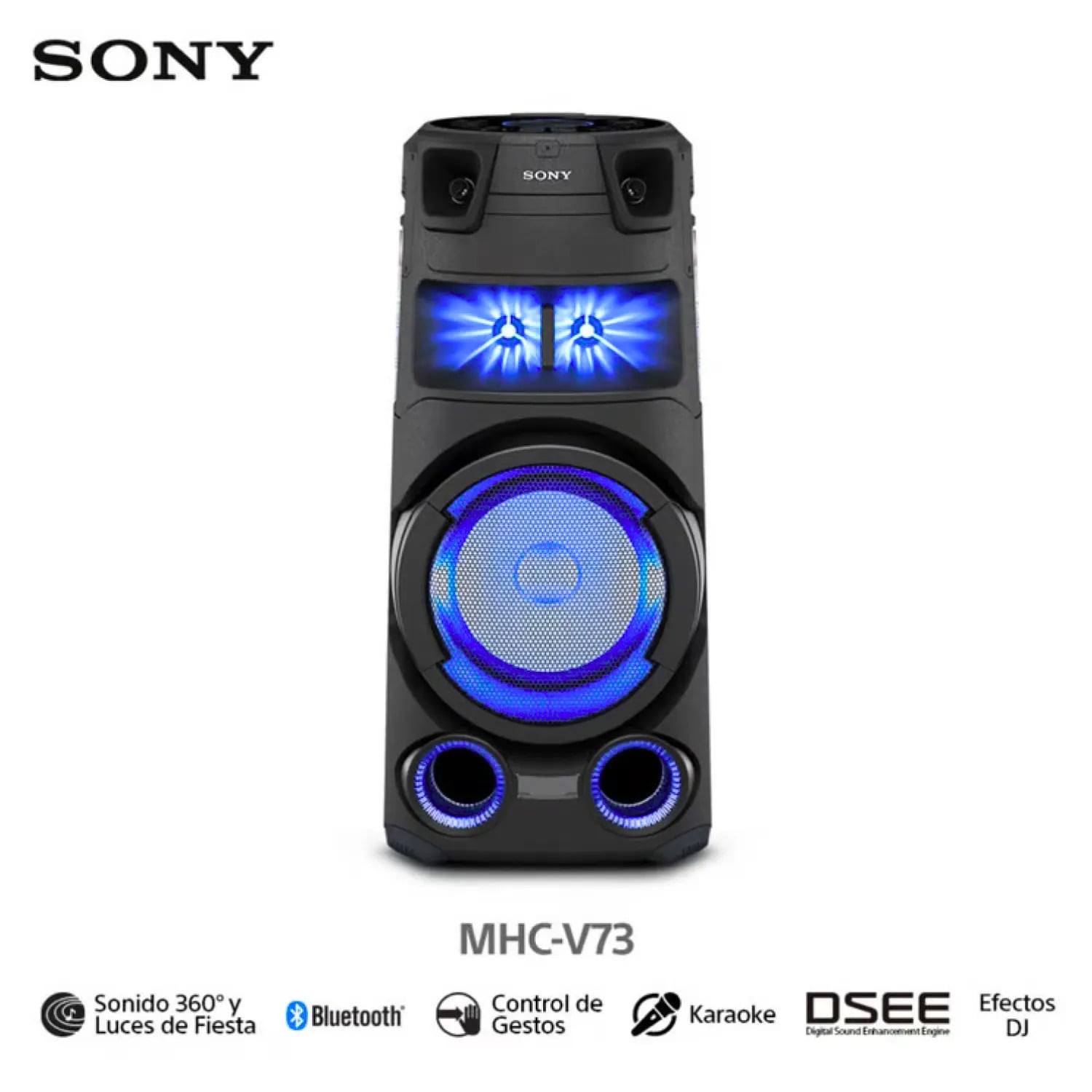 EQUIPO DE SONIDO SONY MHC-V73D BLUETOOTH HDMI DVD Y KARAOKE - 1