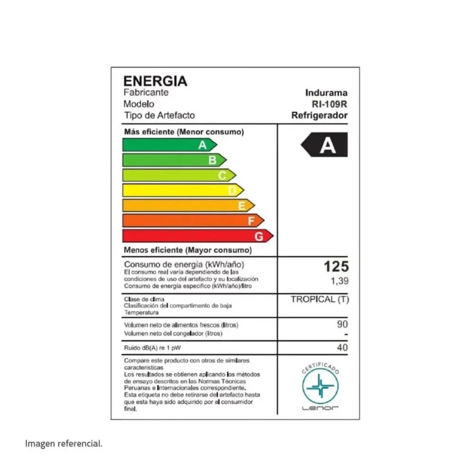 FRIGOBAR INDURAMA 90L RI-109R DEFROST ROJO - 7