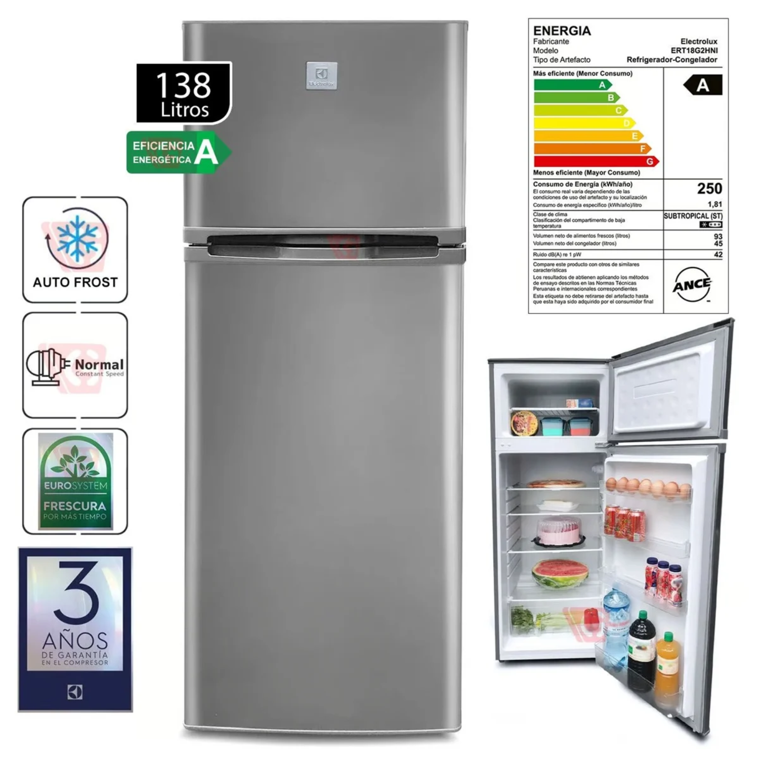 REFRIGERADORA ELECTROLUX ERT18G2HNI 138 LT - 1