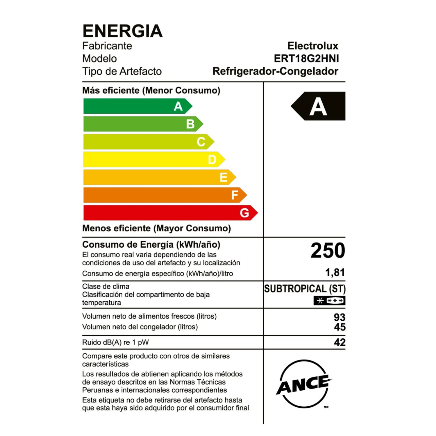 REFRIGERADORA ELECTROLUX ERT18G2HNI 138 LT - 8