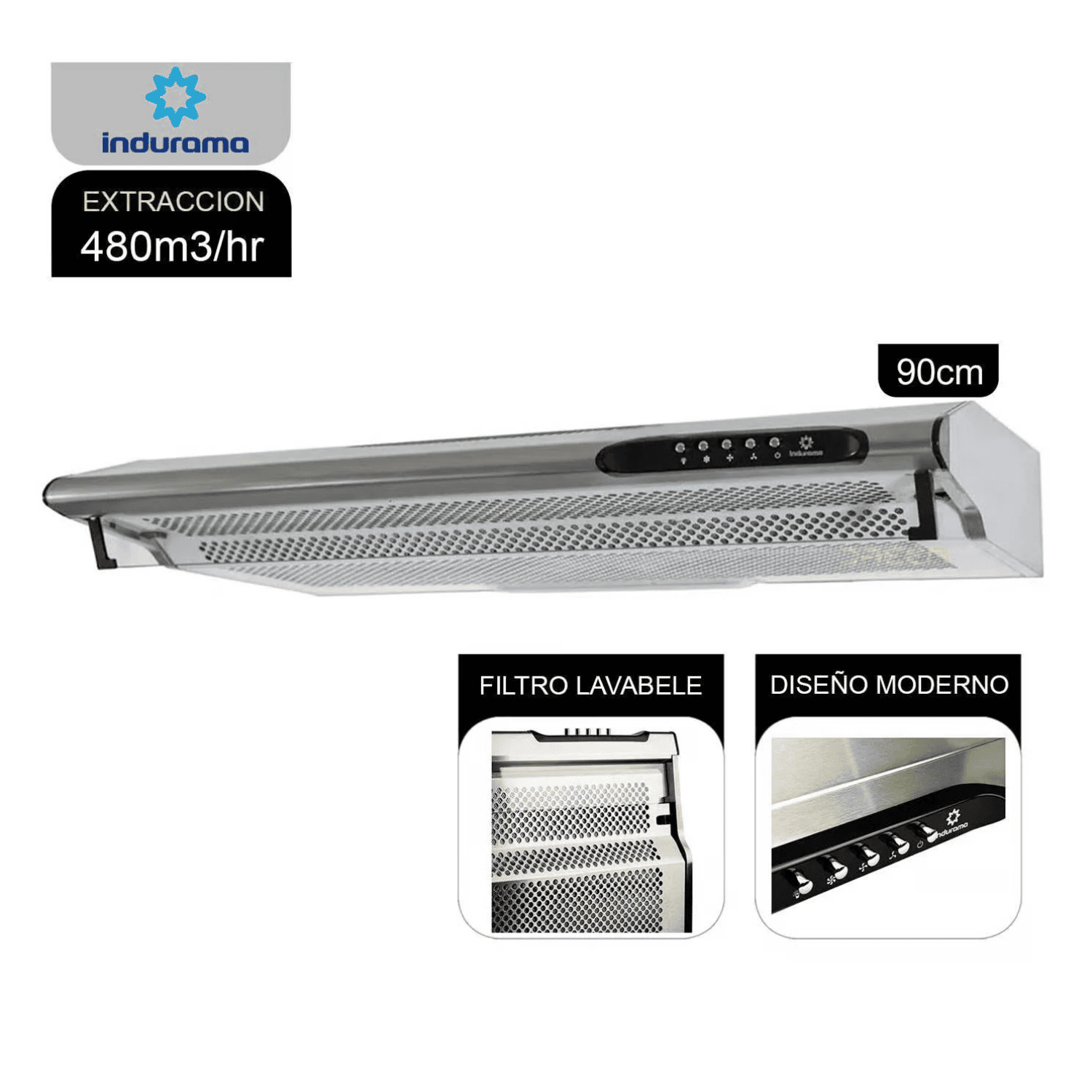 CAMPANA EXTRACTORA INDURAMA CEI-902CRP - 1