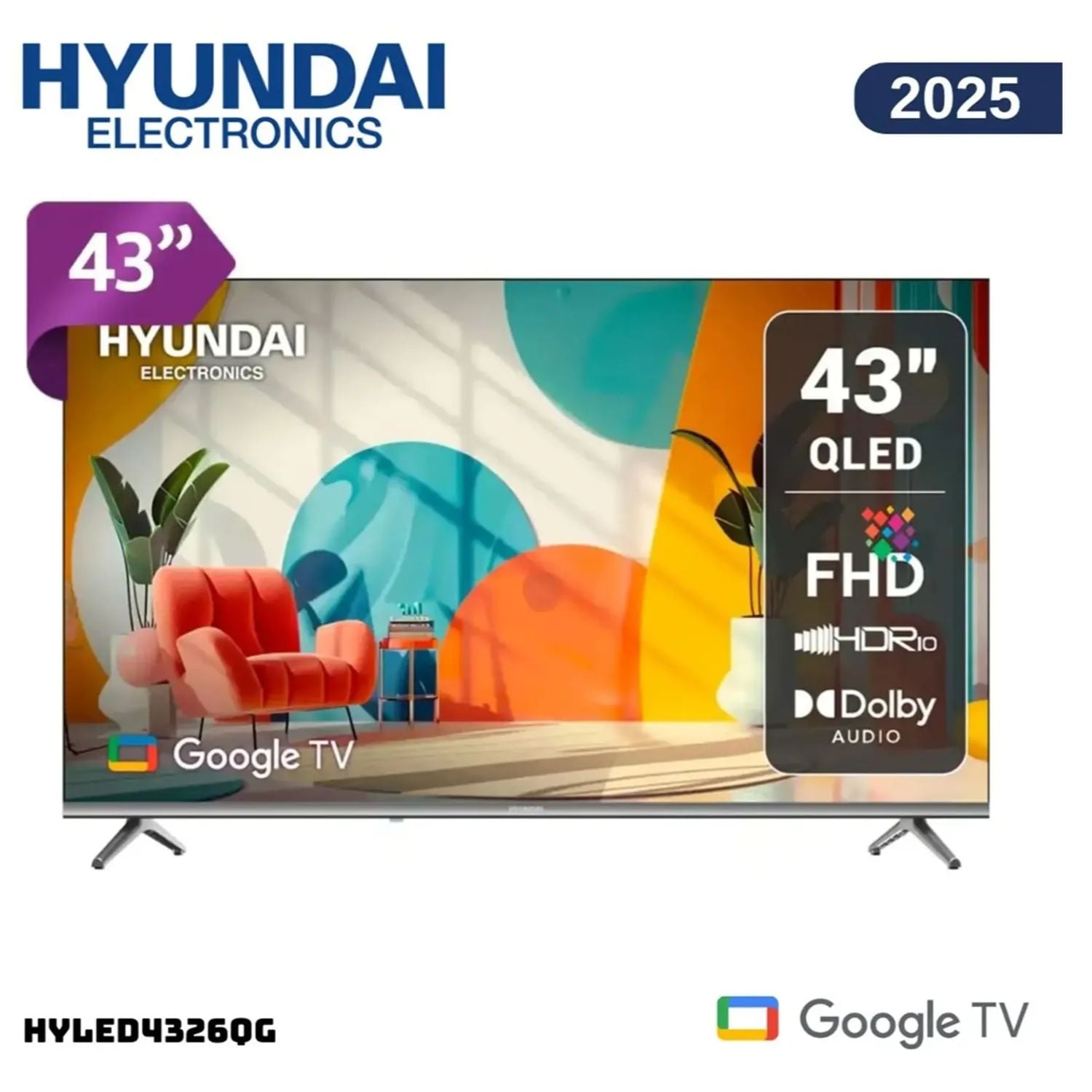 TELEVISOR HYUNDAI 43 QLED GOOGLE TV HYLED4326QG FHD - 1