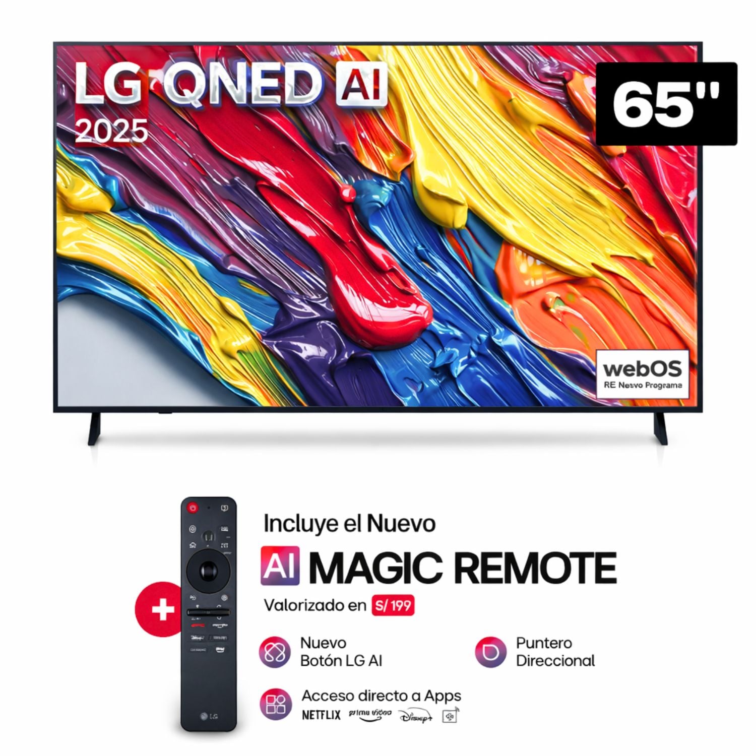 TELEVISOR LG 65 QNED 4K THINQ AI 65QNED82ASG - 1