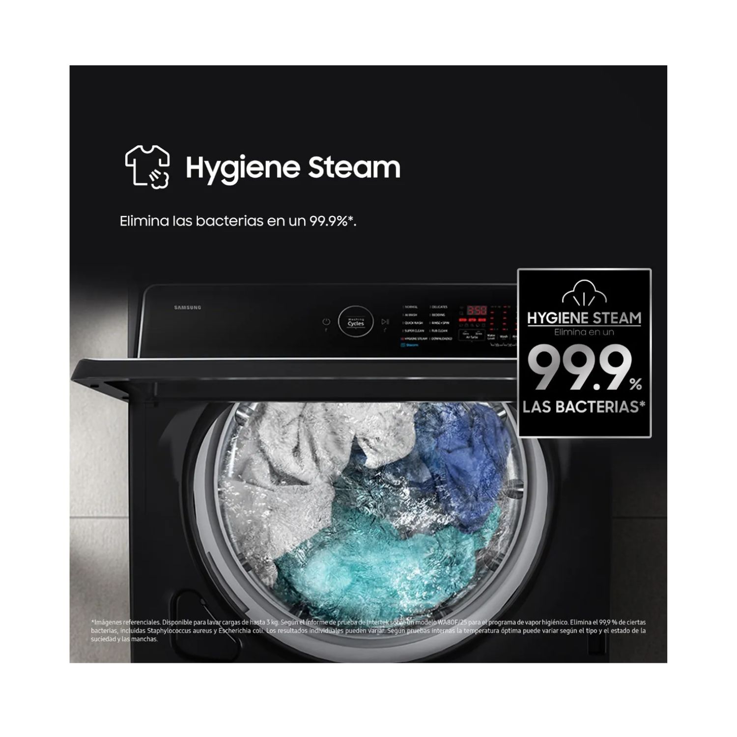 LAVADORA SAMSUNG AI WASH ECOBUBBLE™ 21KG NEGRA WA80F21B9BPE - 10