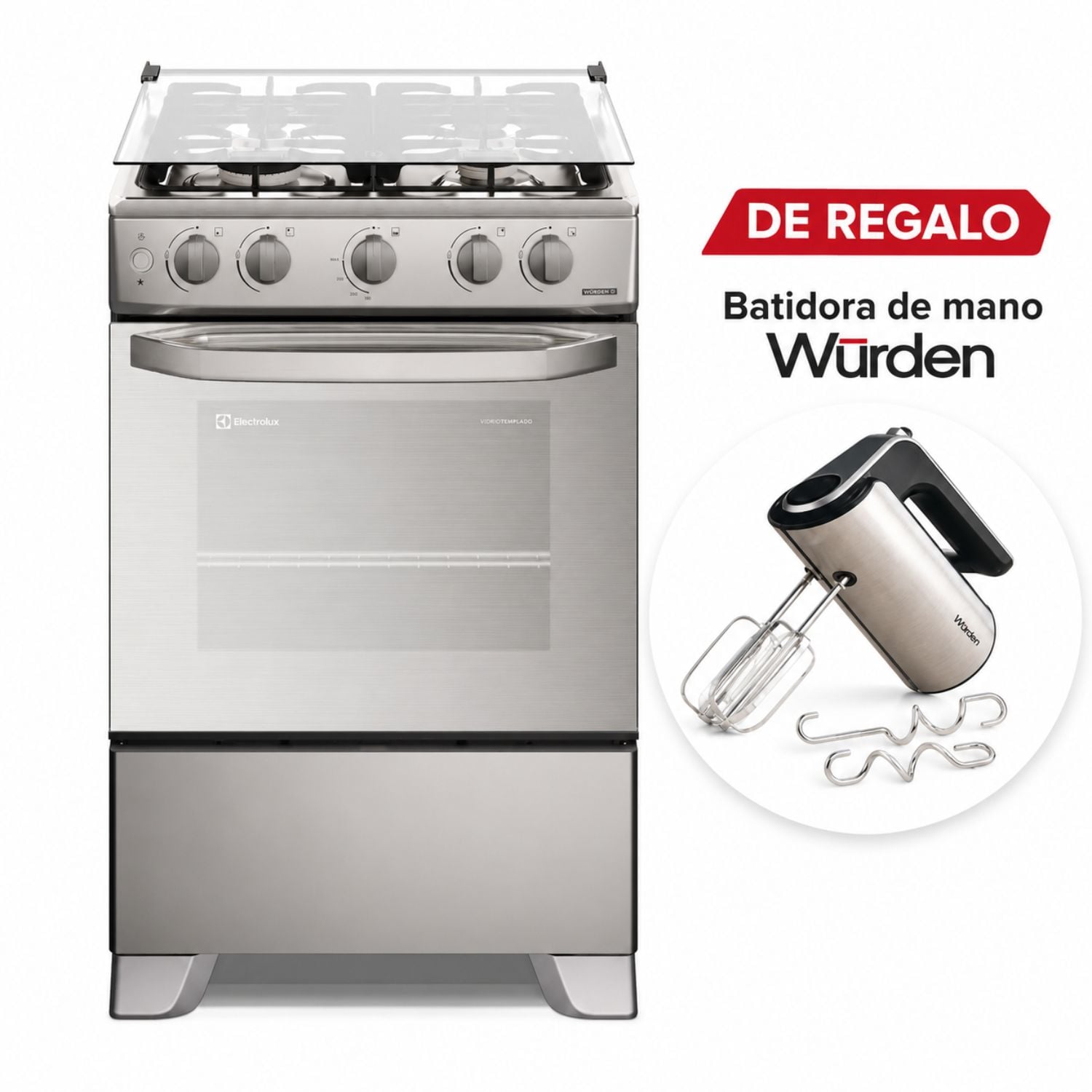 COCINA 4 QUEMADORES 60CM FE4GMR ELECTROLUX + BATIDORA DE MANO - 1