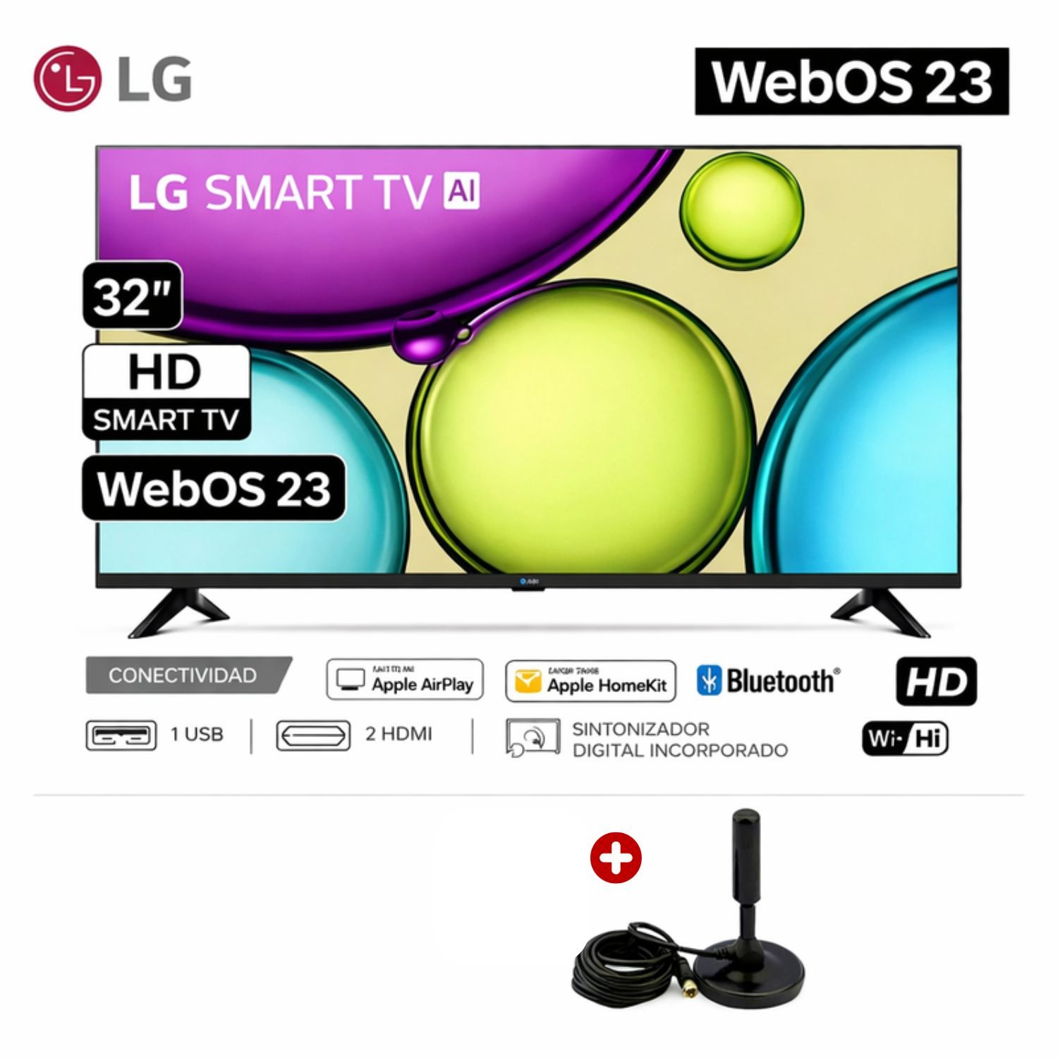TELEVISOR LG LED 32 HD SMART TV 32LR600BPSC+ ANTENA DIGITAL - 1