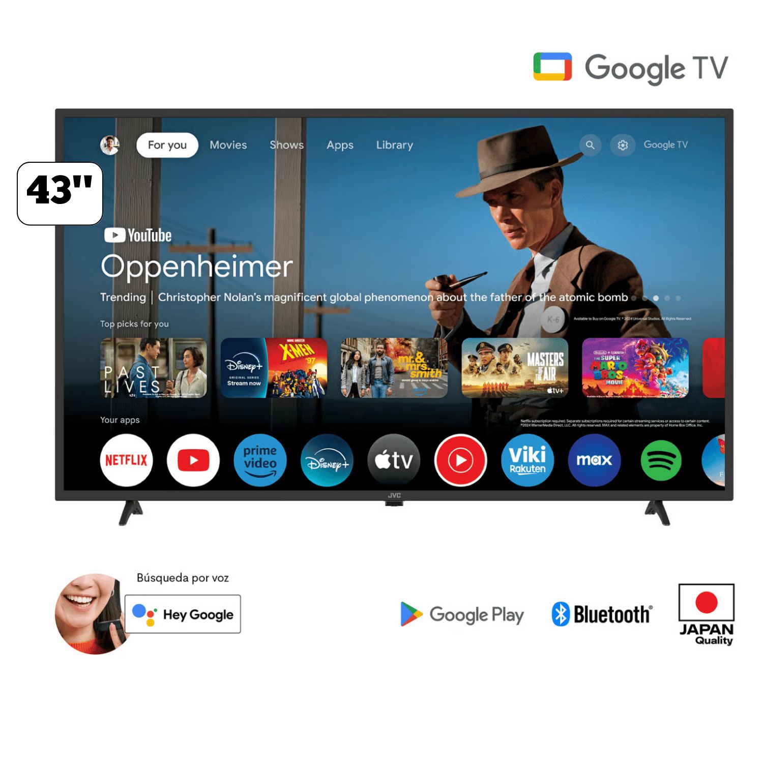 TV 43''JVC LT-43KM348 SMART FHD GOOGLE TV - 1
