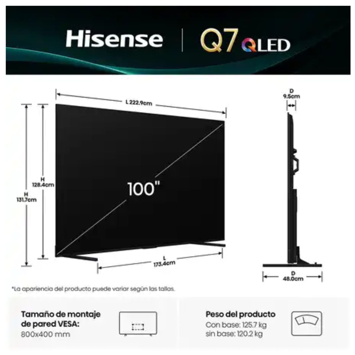 TELEVISOR HISENSE 100 QLED 4K 100Q7QG - 8