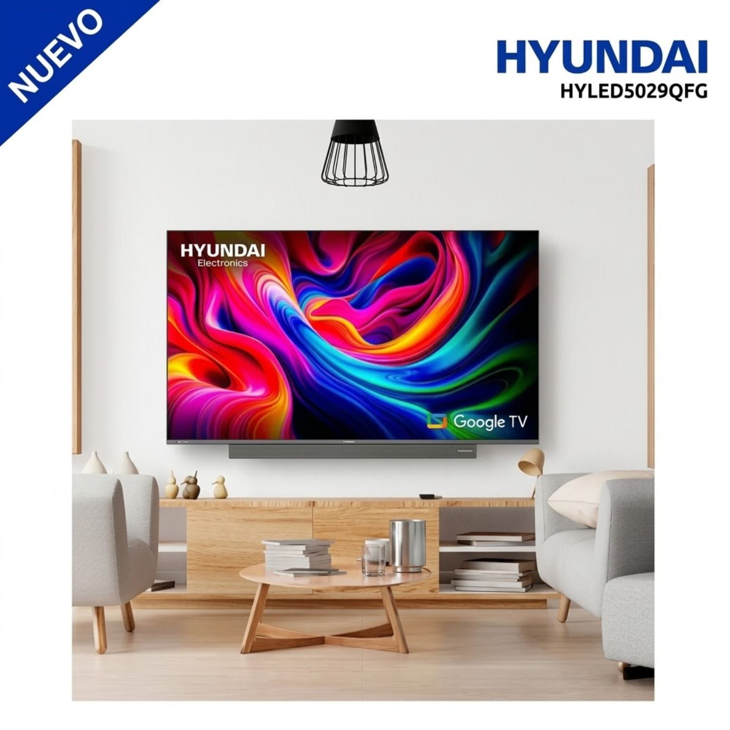 TELEVISOR HYUNDAI QLED 50 HYLED5029QF SMART TV GOOGLE TV FULL HD 2025 - 2
