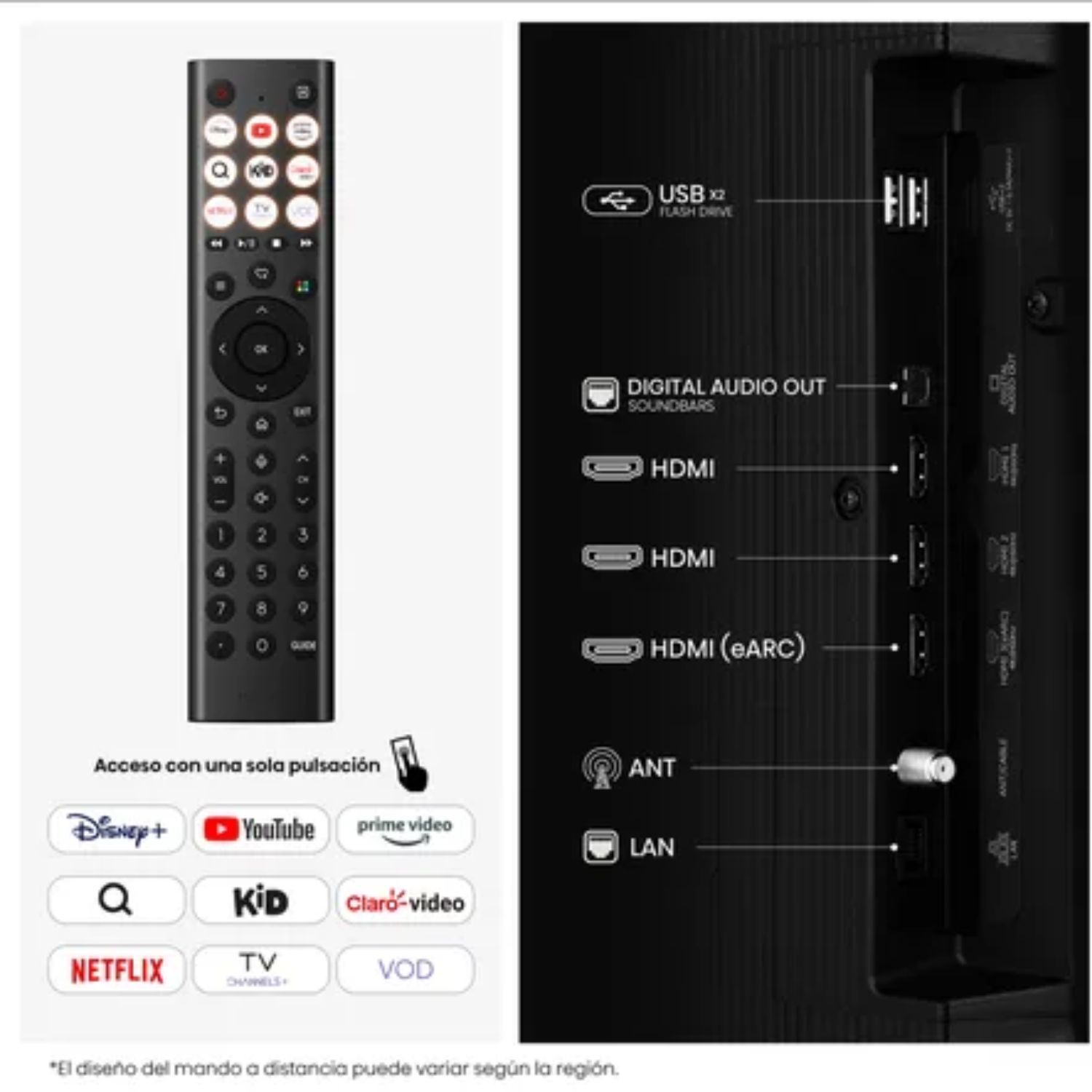 TELEVISOR HISENSE SMART TV 55 QLED 4K UHD 55QD5SV+ AUDIFONO - 6