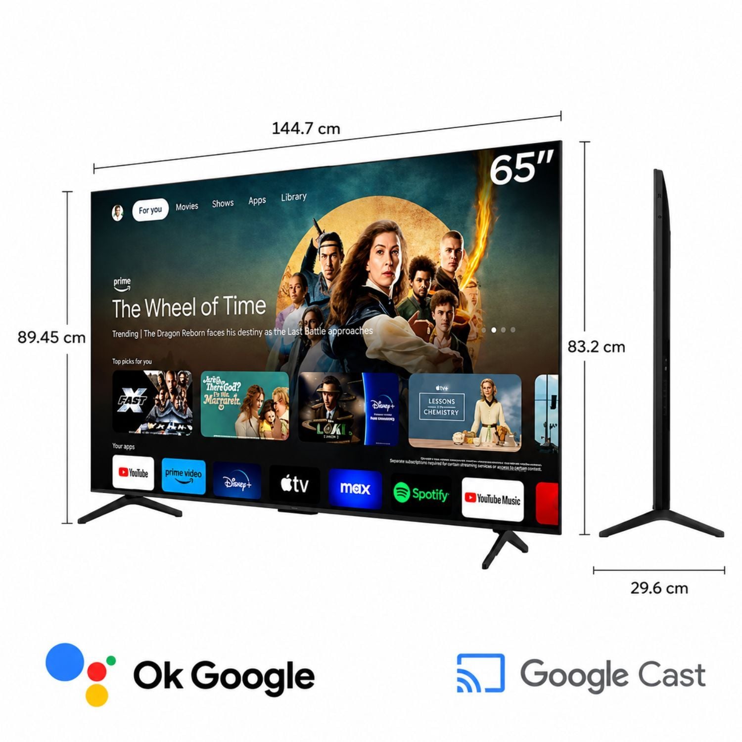 TELEVISOR TCL 65 4K QD MINI LED GOOGLE TV 65C6KS - 2