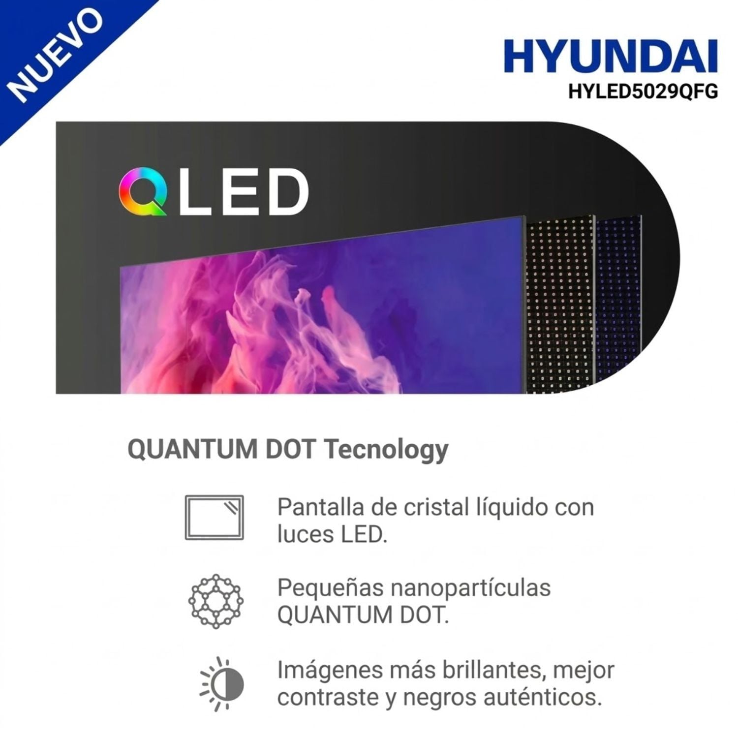 TELEVISOR HYUNDAI QLED 50 HYLED5029QF SMART TV GOOGLE TV FULL HD 2025 - 7