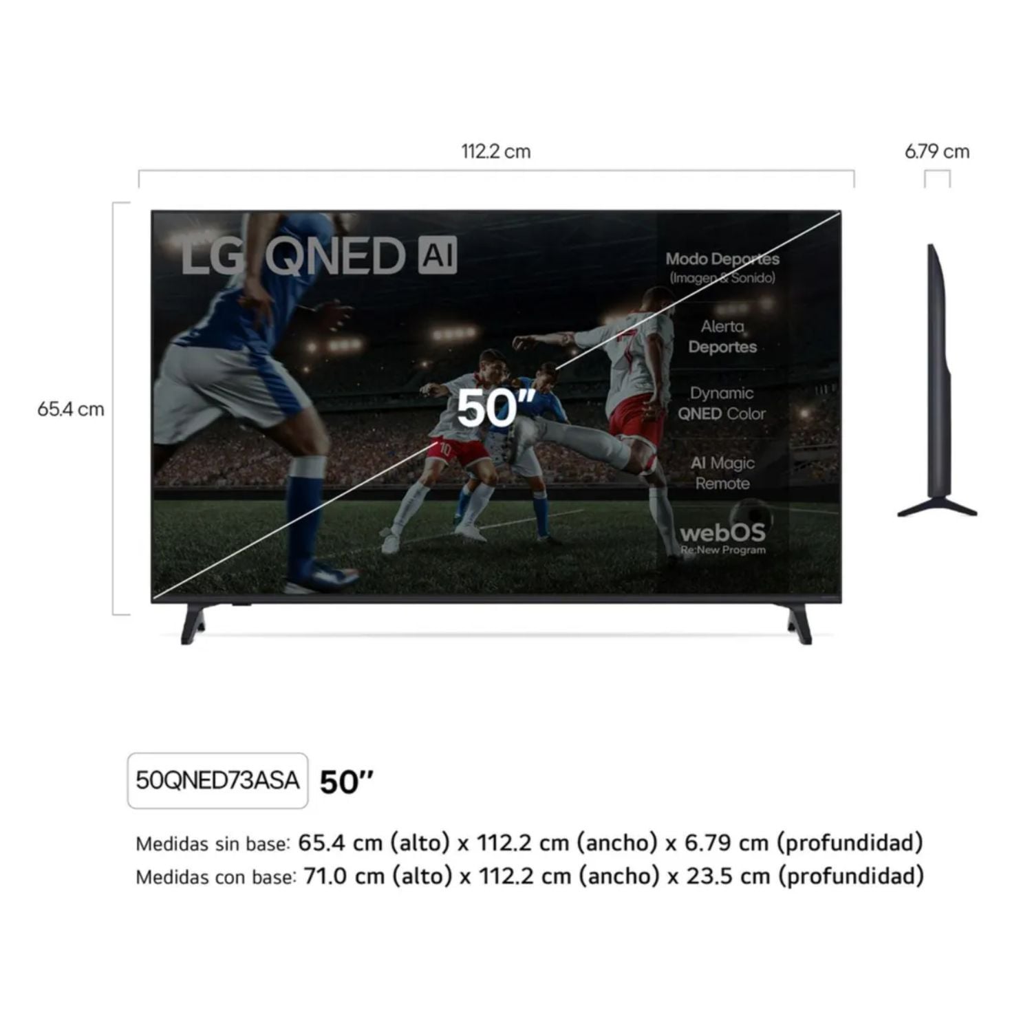 LG QNED 50 4K UHD SMART TV CON AI MODELO 50QNED73ASA 2026 - 2