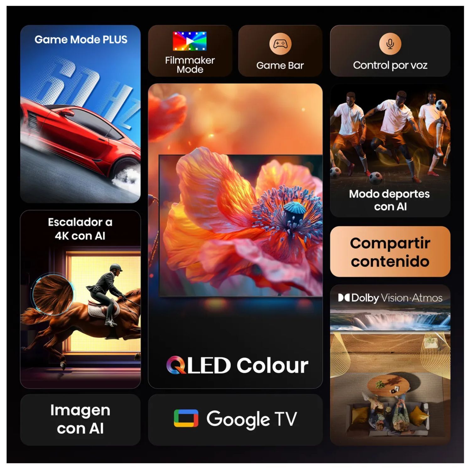 TELEVISOR HISENSE 75 QLED 4K 75QD6N GOOGLE TV 2025 SMART TV - 6