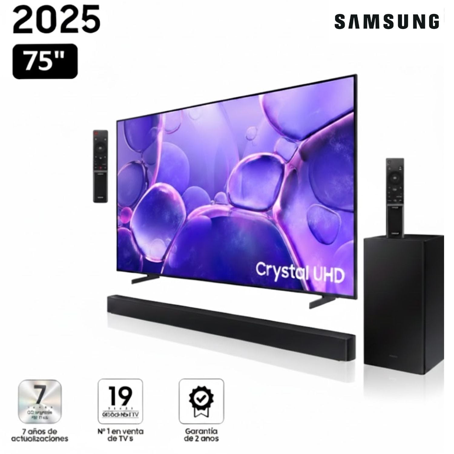 TELEVISOR SAMSUNG 75' UN75U8000FGXPE CRYSTAL UHD  UHD 4K SMART TV +  SOUNDBAR SAMSUNG HW-B450F 2025 - 1