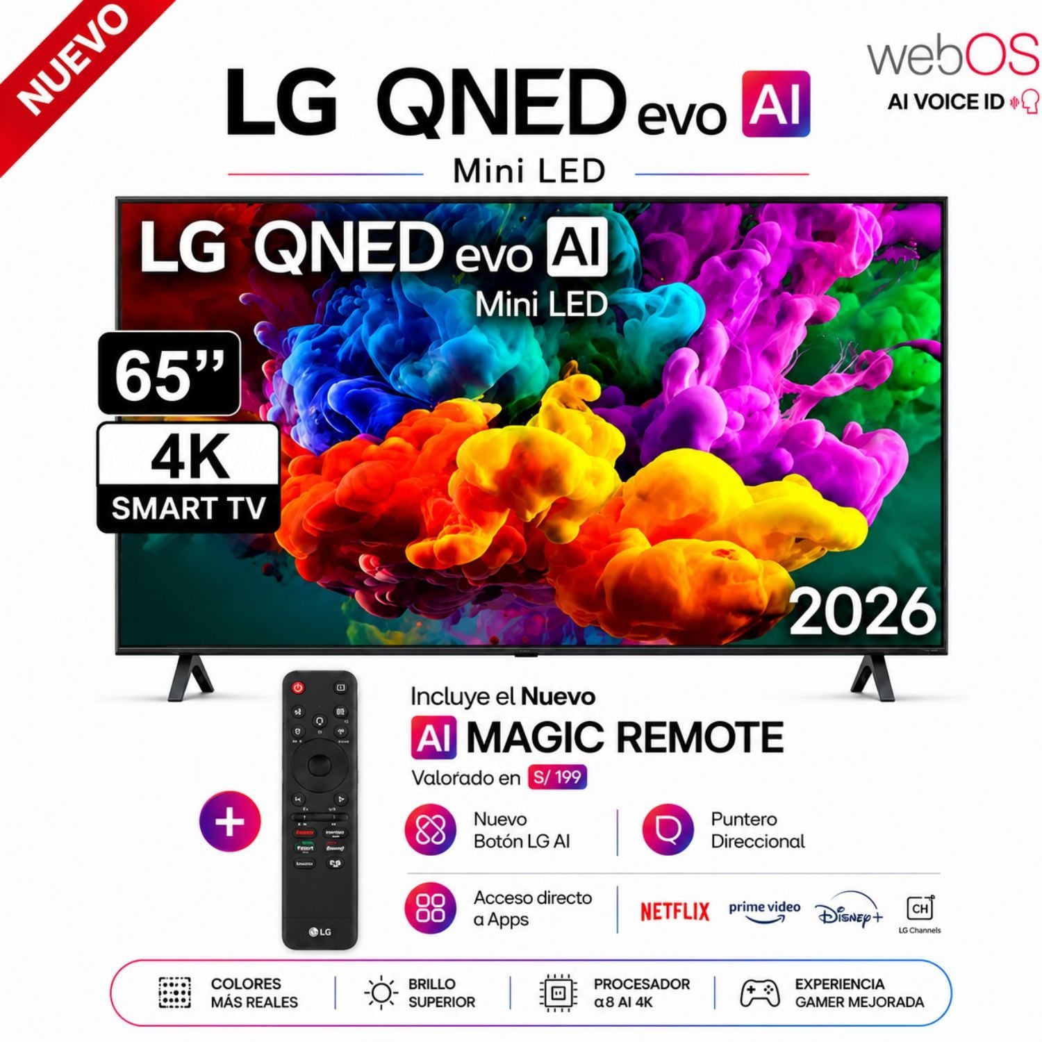 TELEVISOR LG 65QNED65BSA 65” 4K ULTRA HD QNED MINI LED - 1