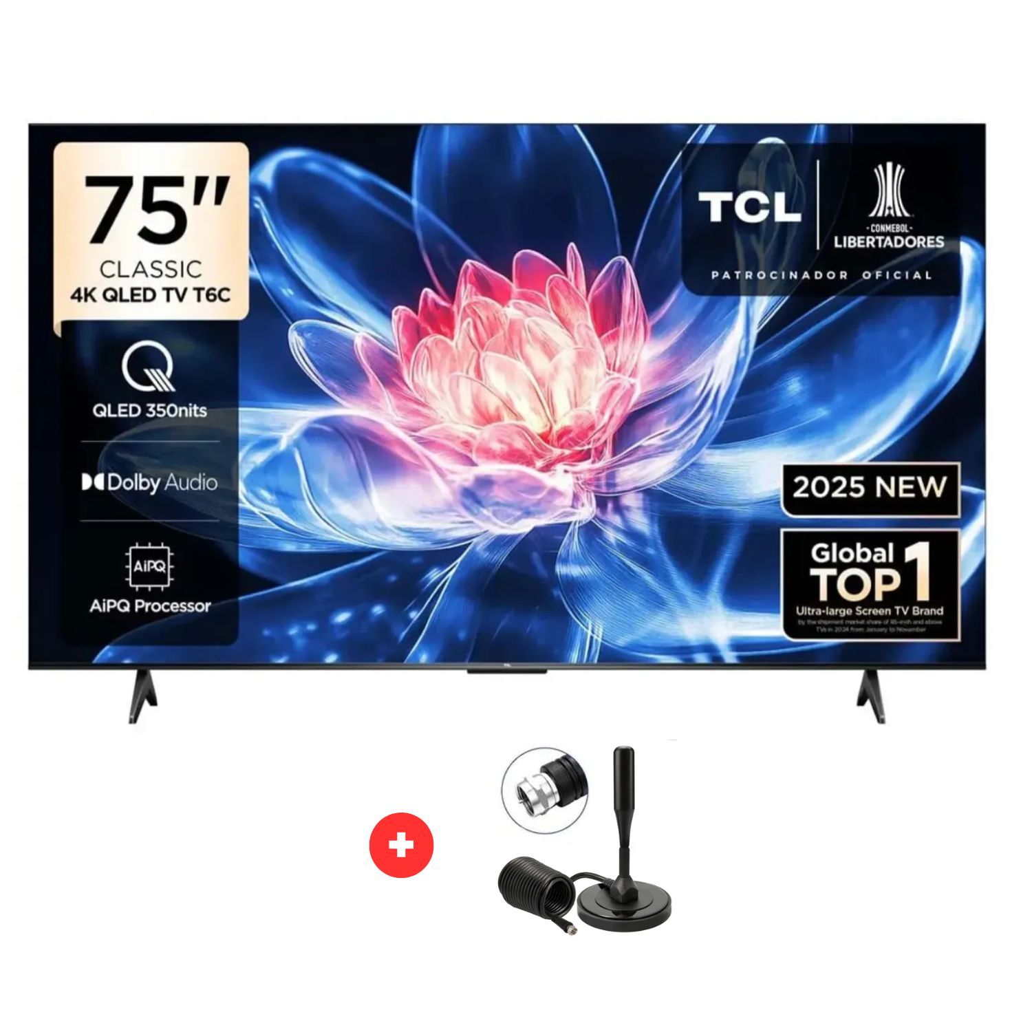 TELEVISOR TCL QLED 75 75T6C UHD 4K SMART TV + ANTENA DIGITAL - 1