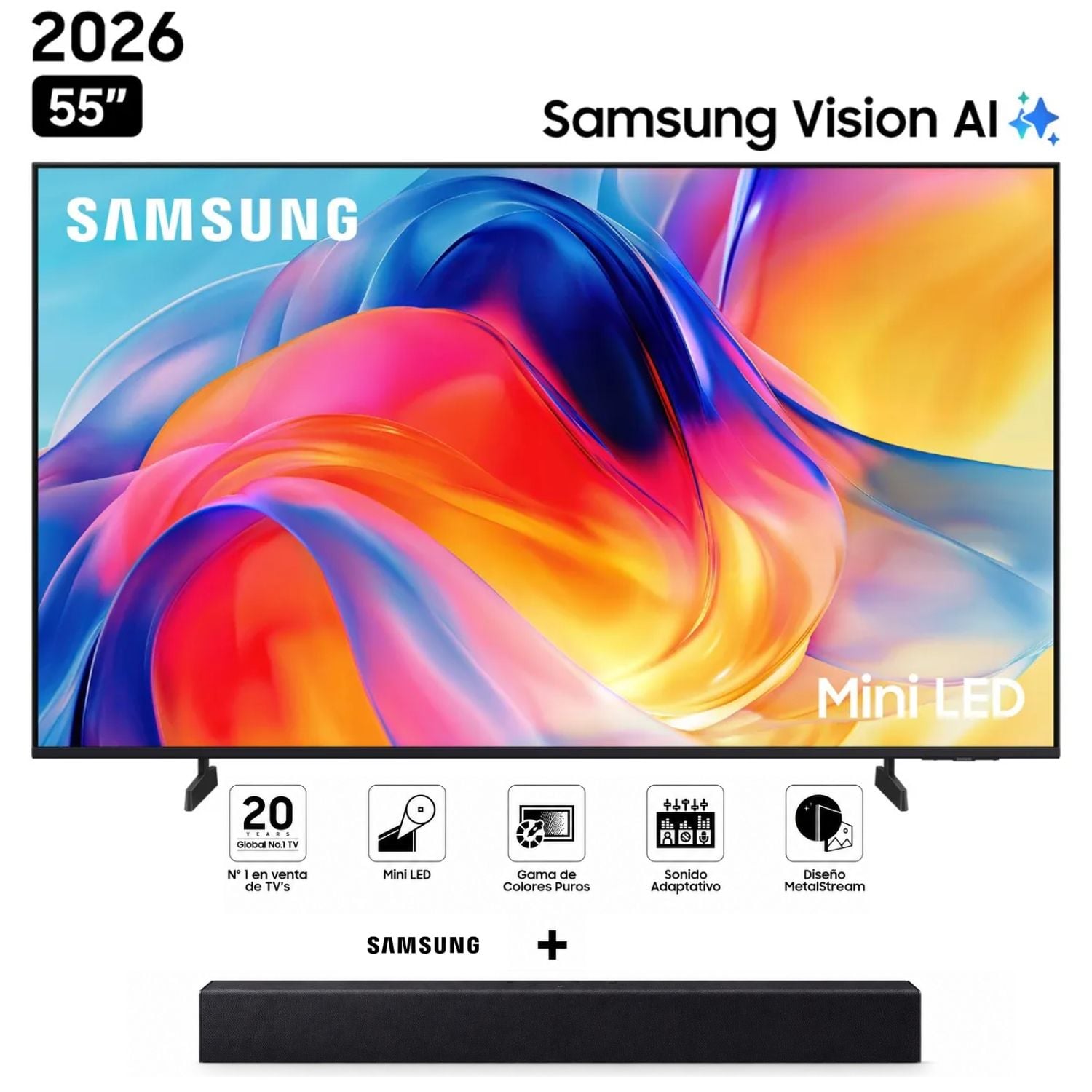 TELEVISOR MINI LED 55 PULGADAS 4K ULTRA HD TIZEN UN55M70HAGXPE + SOUNDBAR SAMSUNG - 1