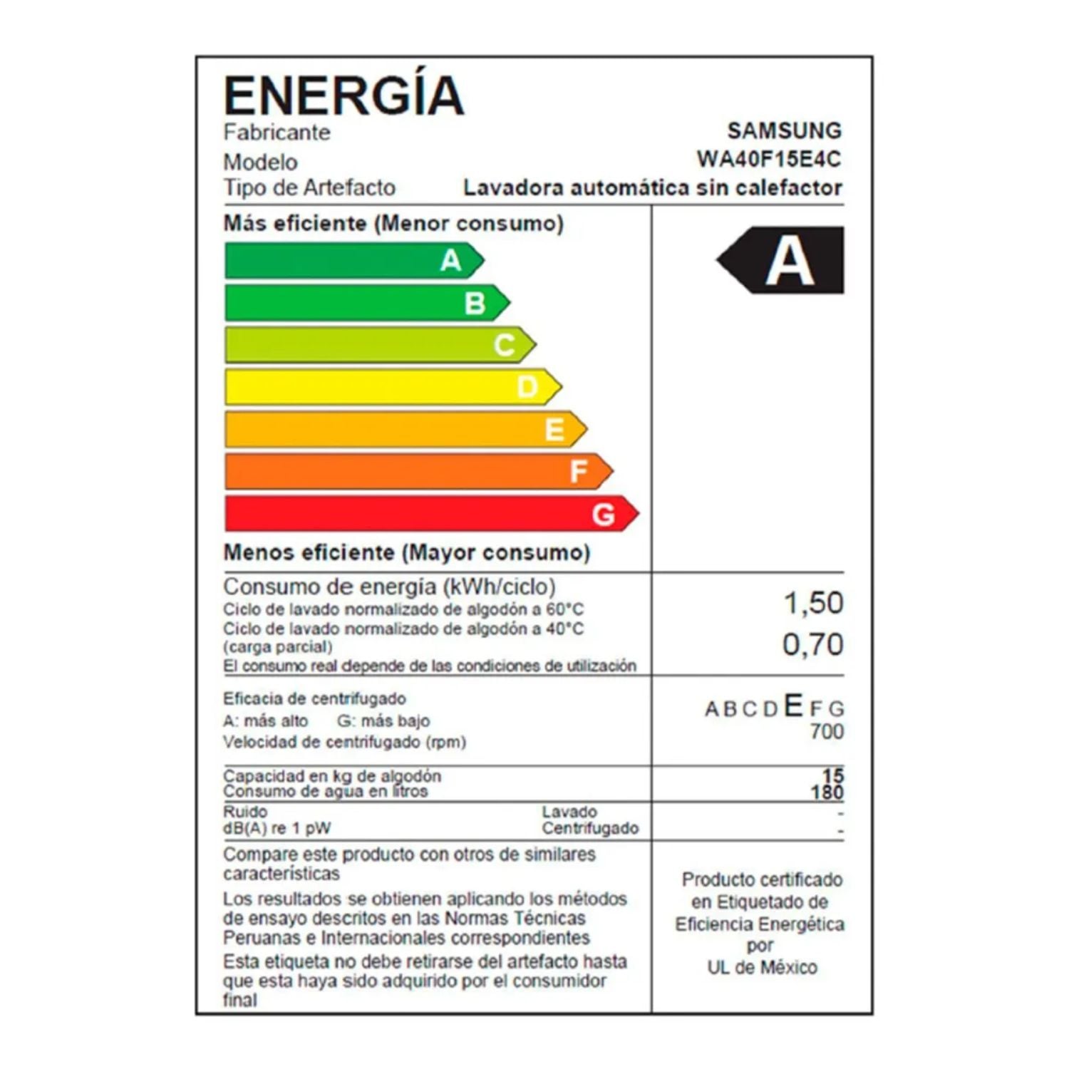 LAVADORA SAMSUNG 15 KG WA40F15E4C  ECOBUBBLE, DIGITAL INVERTER Y CARGA SUPERIOR - 8