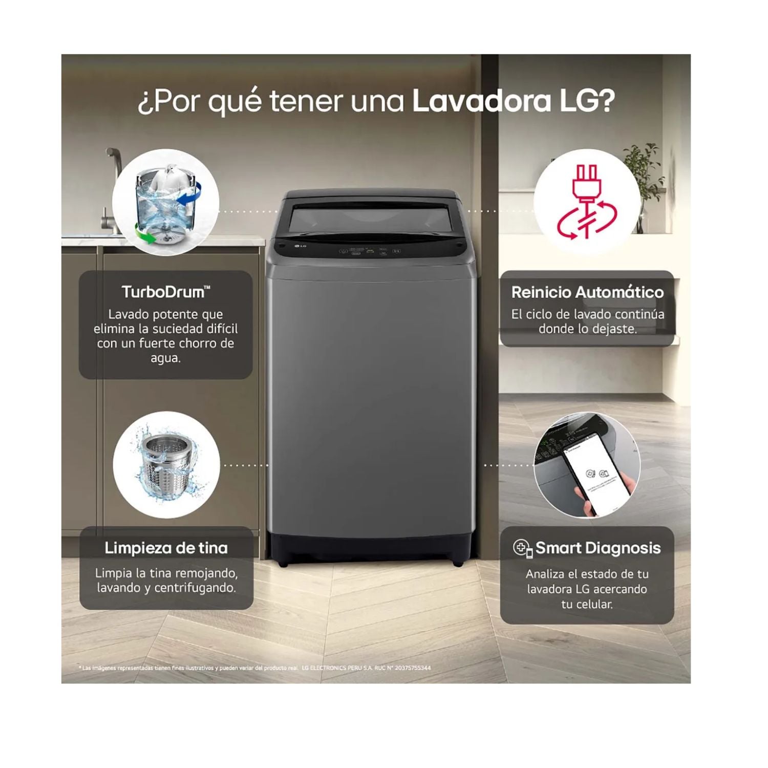 LAVADORA LG 13 KG WT13BVTB NEGRO + KIT PARA LAVAR - 4